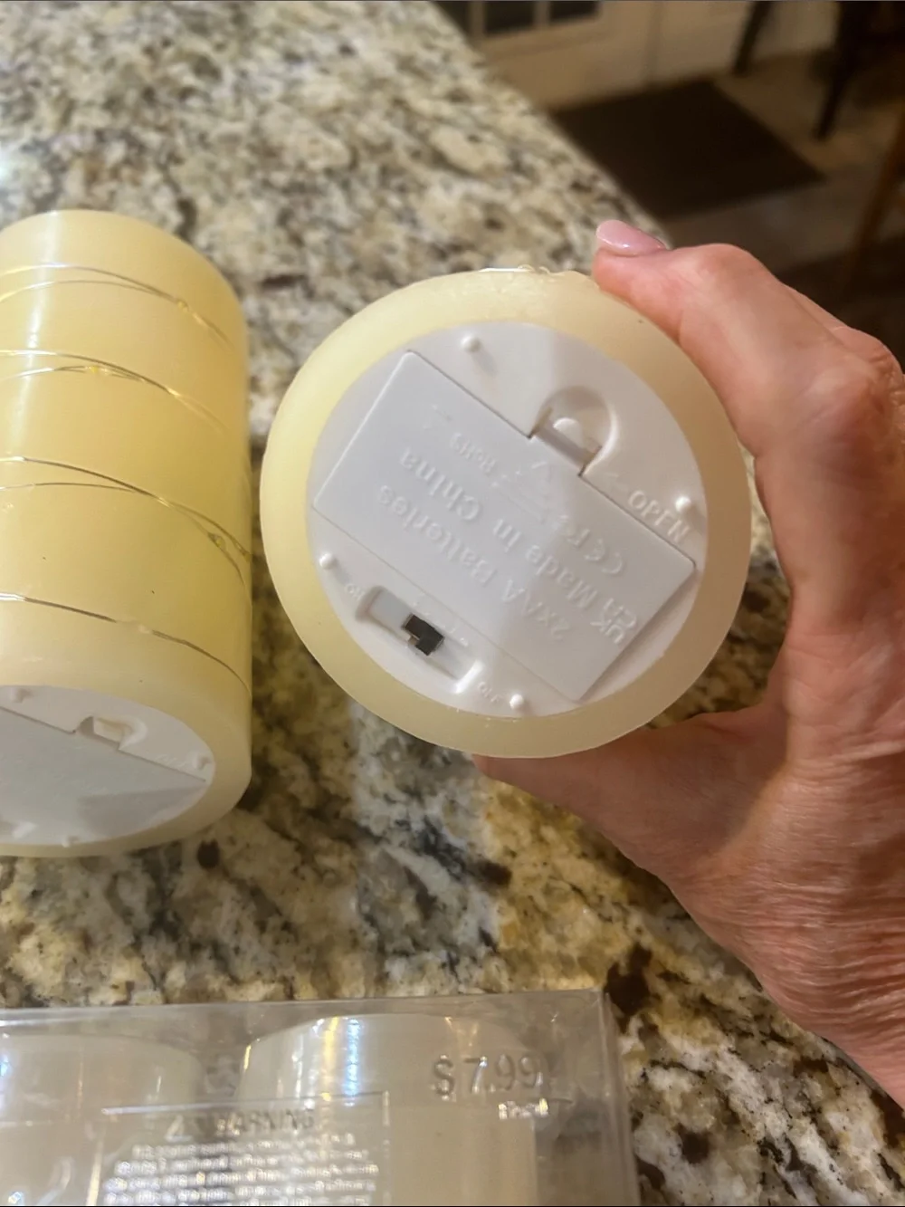 LED Flameless Pillar Candles — Cream, Set of 4